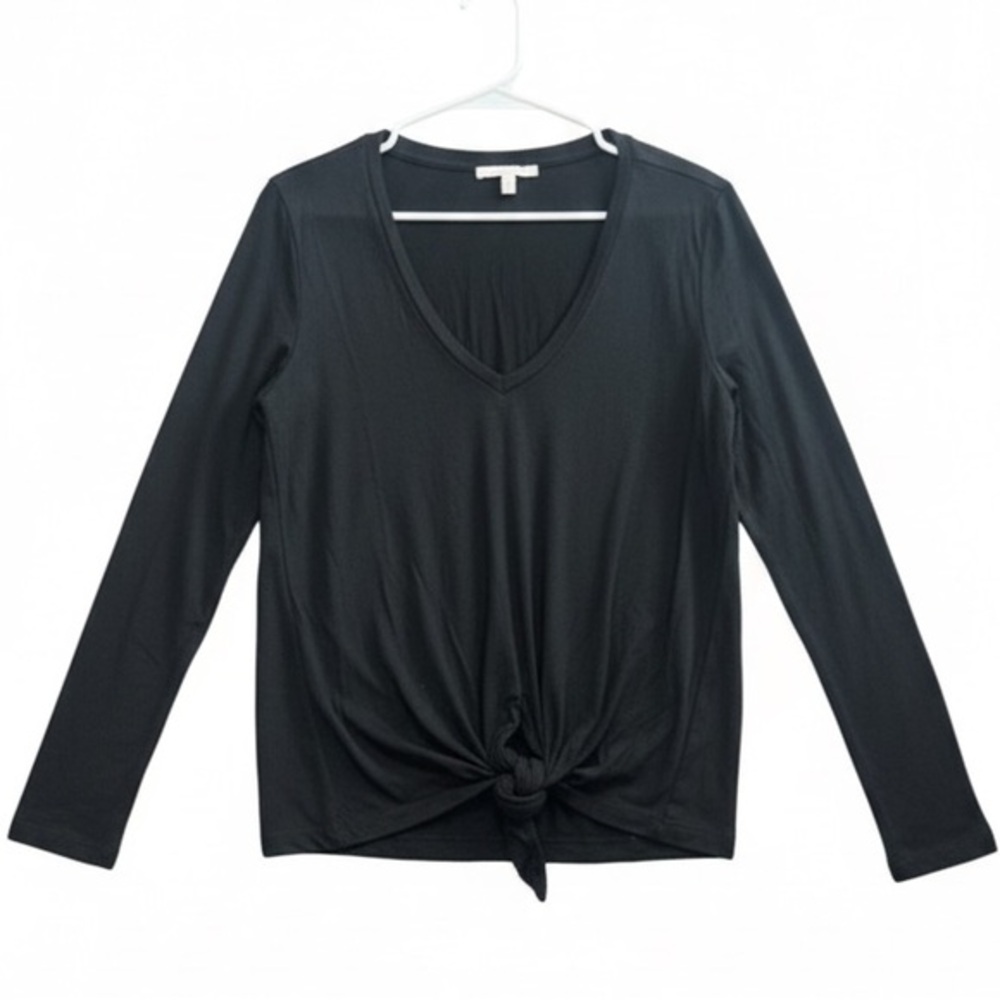 Express front tie long sleeve shirt